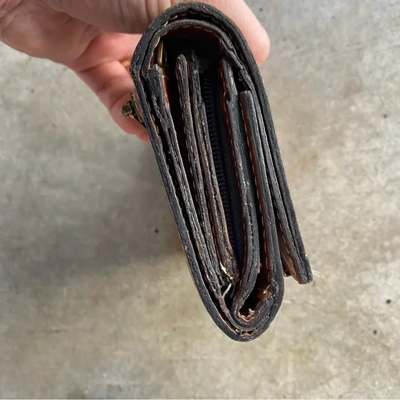 Patricia Nash Wallet Cognac Trifold Cametti Florence Leather EUC - Picture 5 of 8